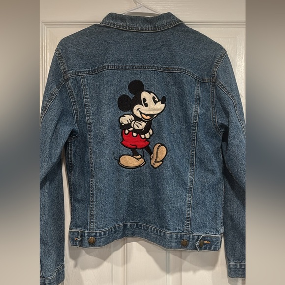 Disney Vintage Mickey Mouse Denim Jacket with Mickey Mouse Patch Size Medium